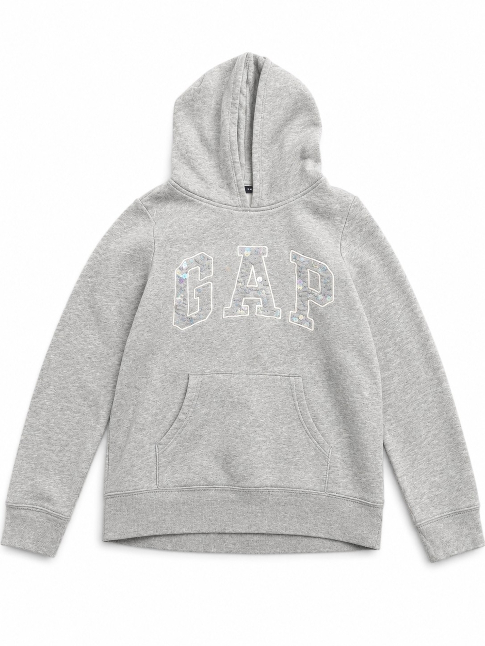 GAP Kids Heather Gray Hoodie with Iridescent Logo